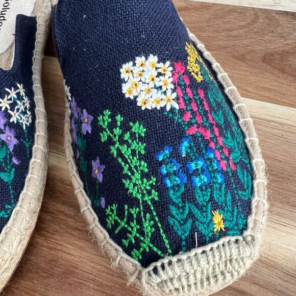 Soludos Wildflower Size US 5.5 M Women's Espadrille Slip-On Mules Midnight Blue - Picture 6 of 12
